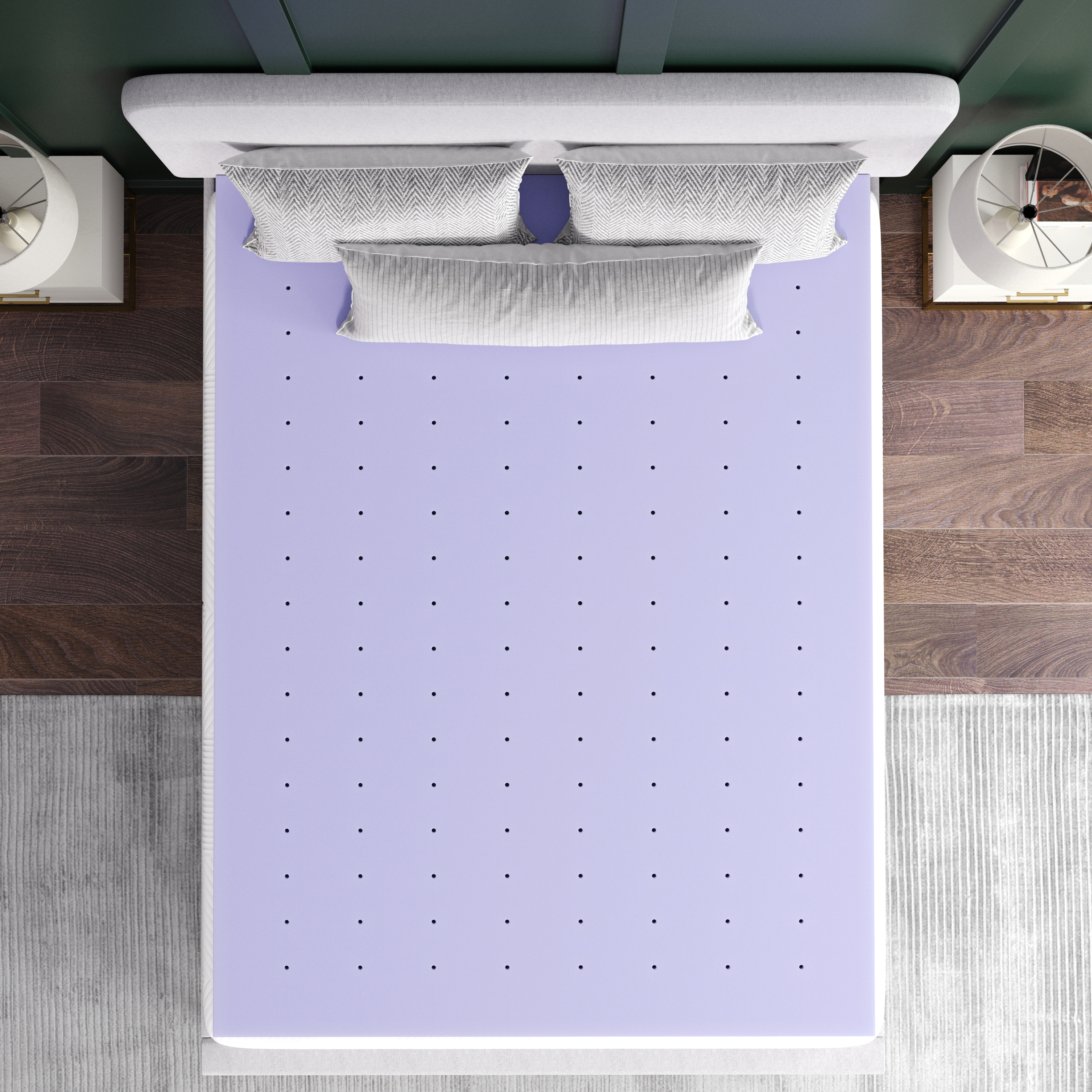 Astor 3" Memory Foam King Size Mattress Topper with Lavender Infused, CertiPU... - Picture 18 of 41
