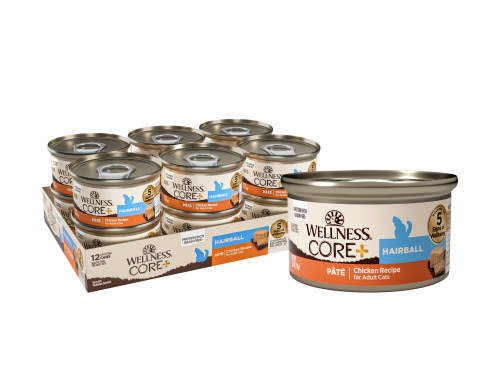 Wellness CORE+ Hairball Chicken Front packaging