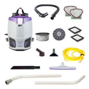 ProTeam, GoFit 3, with Xover Multi-Surface Two-Piece Wand Tool Kit, 14", Backpack Vacuum