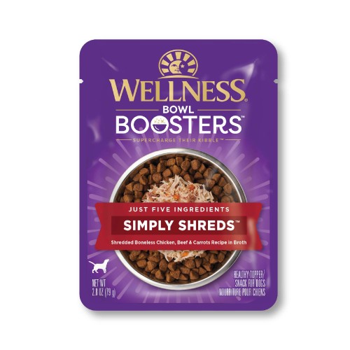 Wellness Bowl Boosters Simply Shreds Beef & Carrots Front packaging