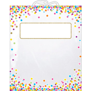 Hanging Confetti Pattern Storage/Book Bag, 10.5" x 12.5", Pack of 6
