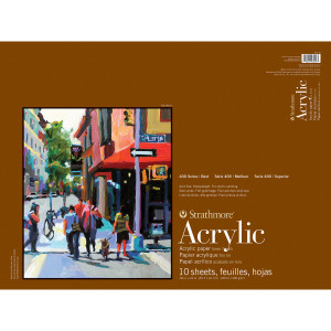400 Series Acrylic Paper Pad, Glue Binding, 10 Sheet, 18x24 in