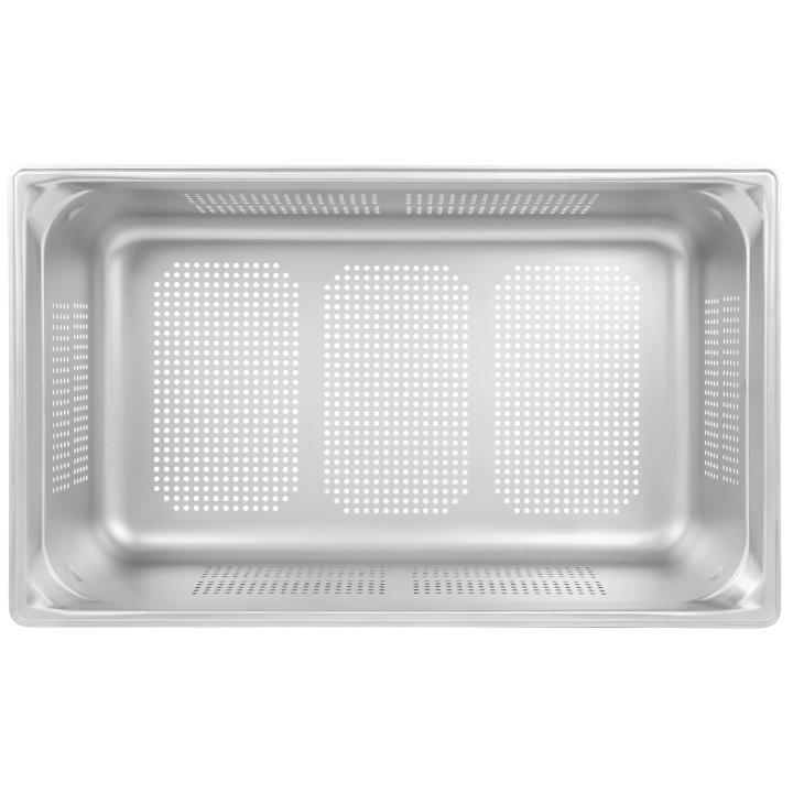 Full-size 6-inch-deep Super Pan 3® stainless steel perforated steam table pan