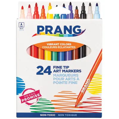 Prang Classic Art Markers, Fine Tip, Assorted Colors, 24 Count