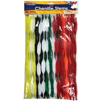 Creativity Street Bump Stems, Assorted Colors, 12", 48 Pieces