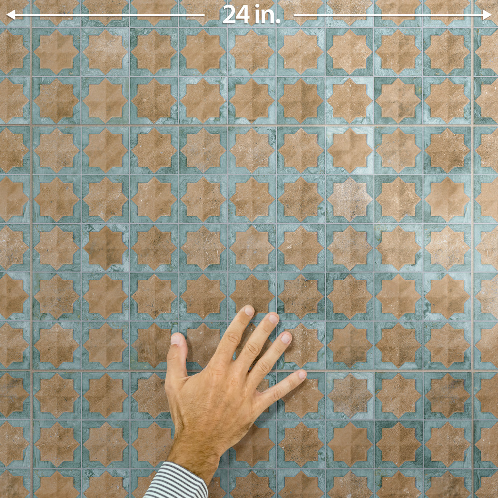 Tetuan Astre Terra Aqua 12-1/8 in. x 21-7/8 in. Porcelain Wall Tile