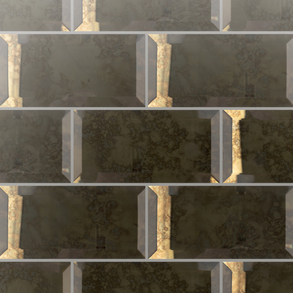 Sample – Lustre Beveled Antique Gold Glass Wall Tile