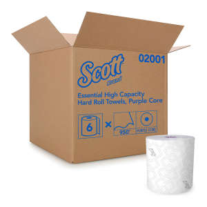 KIM02001, Kimberly Clark, Scott Essential High Capacity, 950ft Roll Towel, 1 ply, White