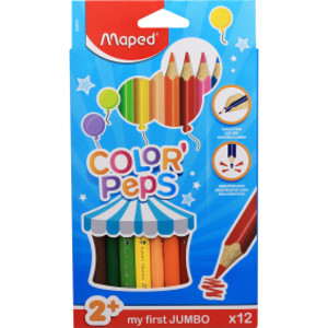 Color'Peps My First Jumbo Triangular Colored Pencils, Pack of 12