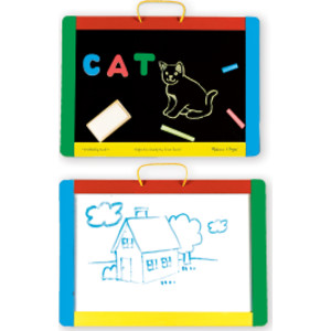 Magnetic Chalkboard and Dry-Erase Board Set