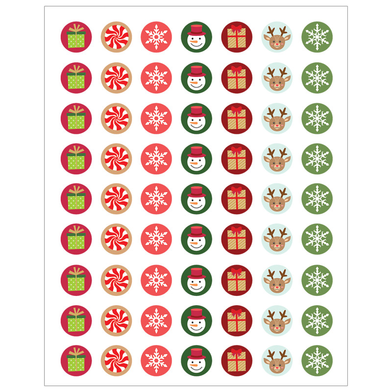 Winter Holiday Mini Stickers, Pack of 378