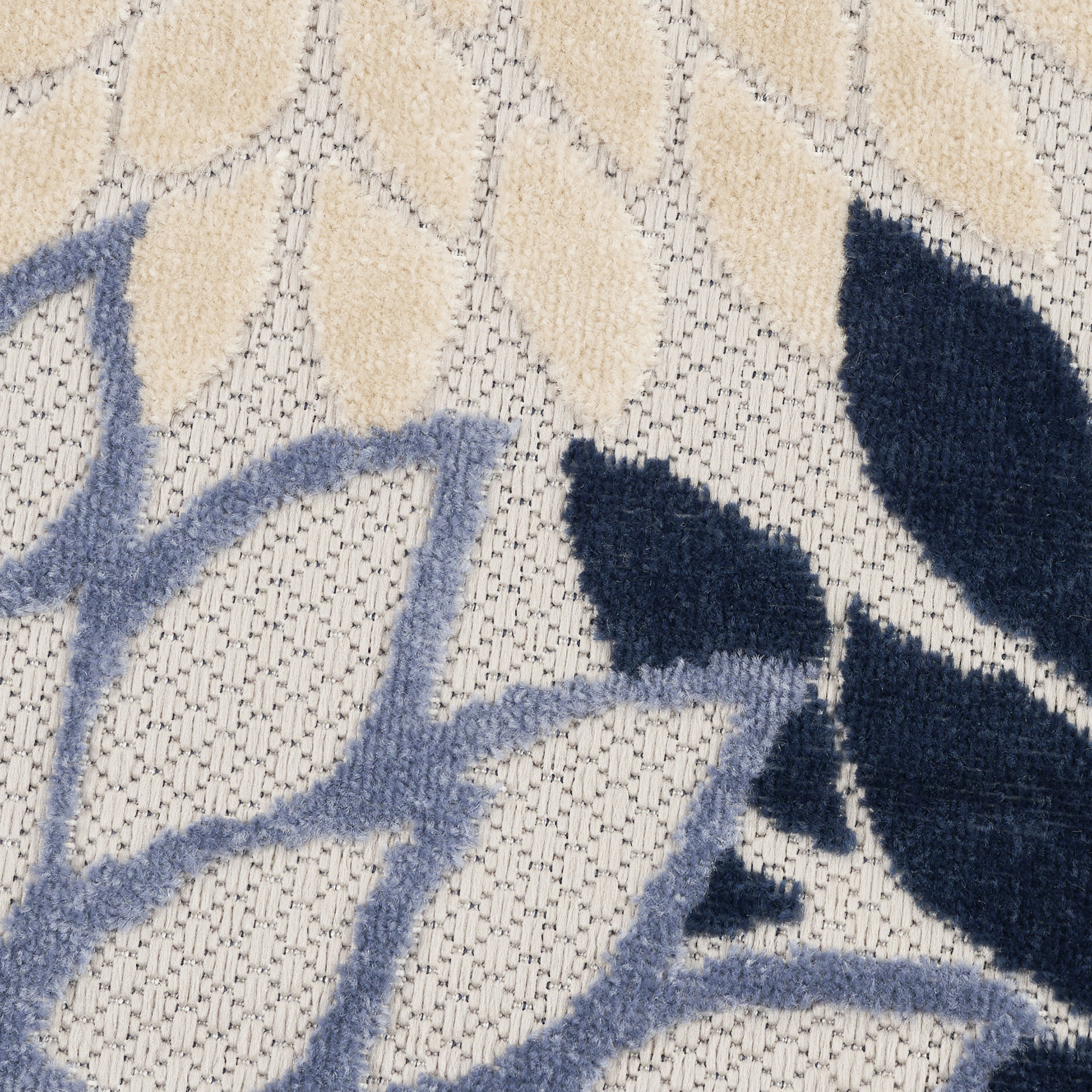 Nourison Aloha 5'3" x Round Blue Multicolor Tropical Rug