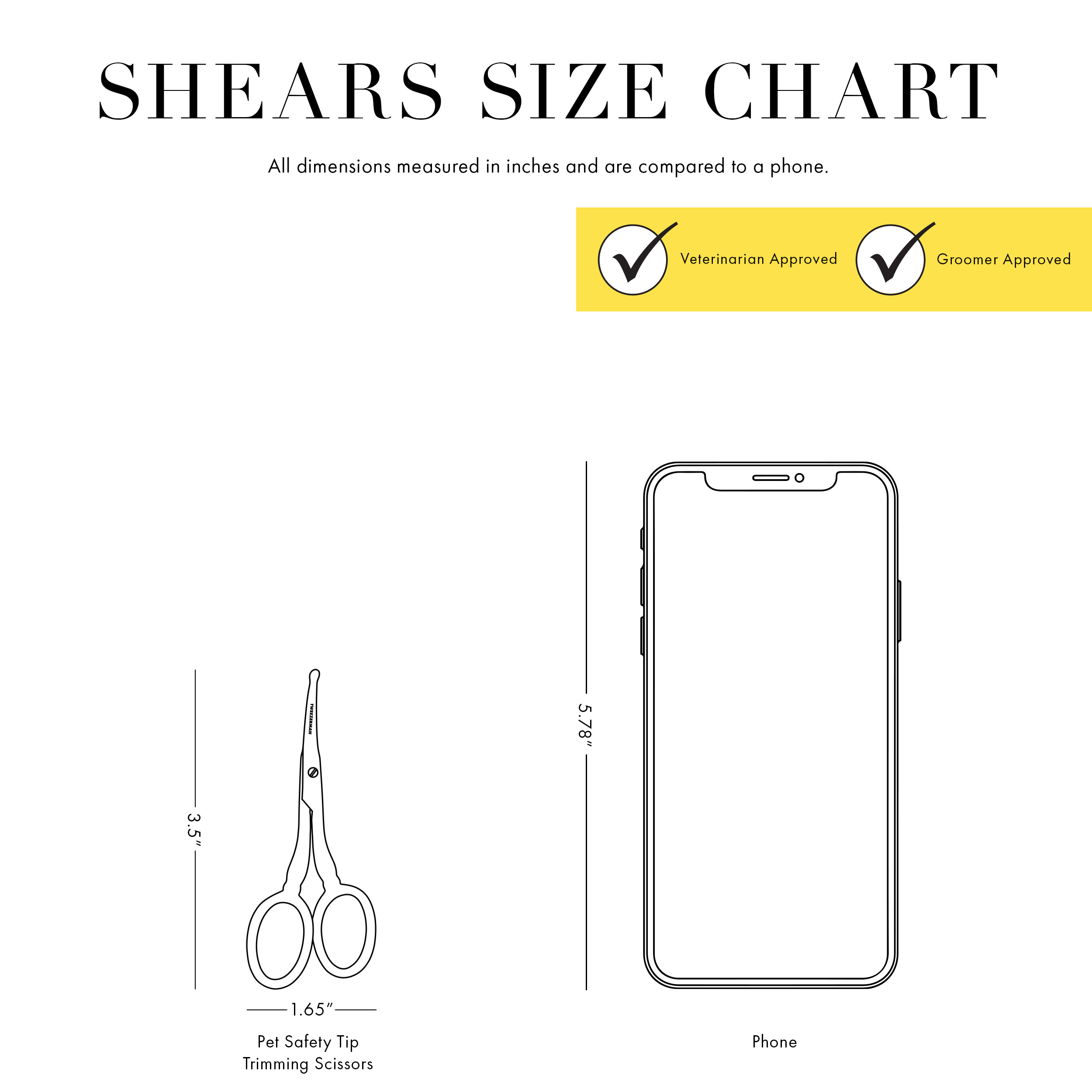 shears are 3.5-inches tall and 1.65-inches wide