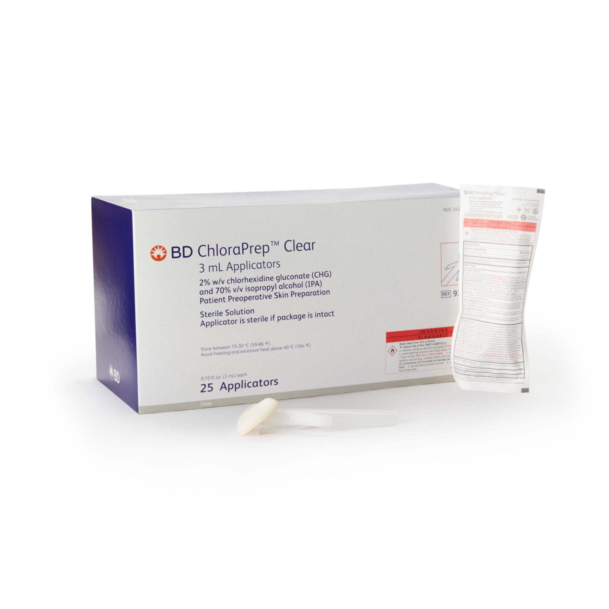 BD APPLICATOR, CHLORAPREP NEW LABEL CLR 3ML (25/CT 4CT/CS)