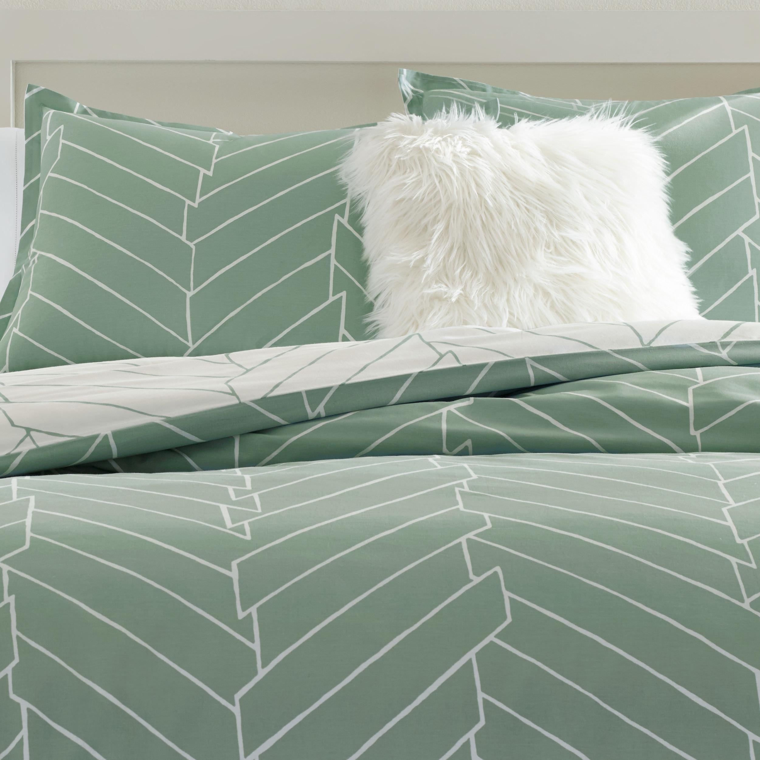 City Scene Ceres Cotton Green 3 Piece Comforter Set-Full/Queen - Picture 14 of 21