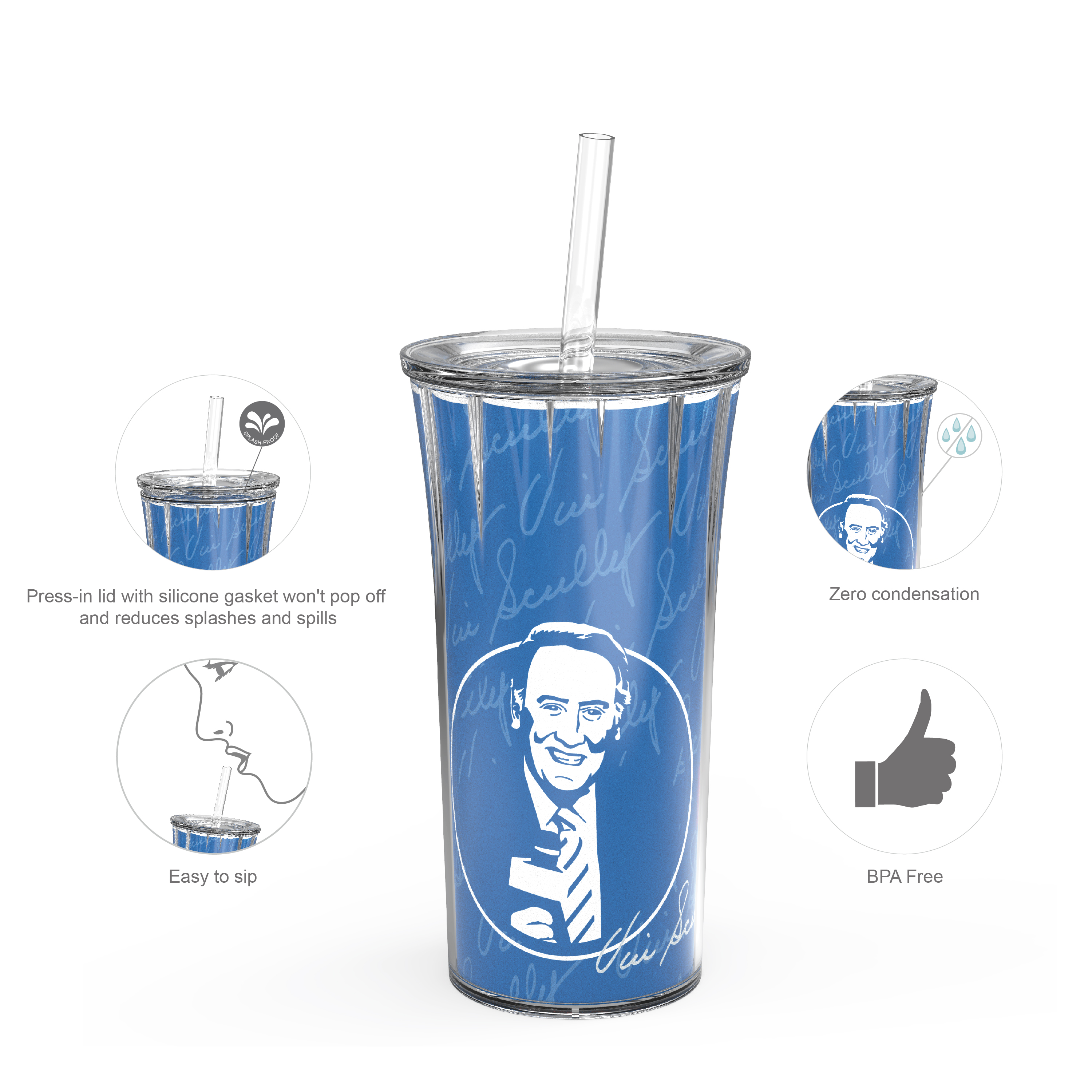 Zak Hydration 20 ounce Insulated Tumbler, Vin Scully, 2-piece set slideshow image 7 Zak Hydration 20 ounce Insulated Tumbler, Vin Scully, 2-piece set slideshow image 7