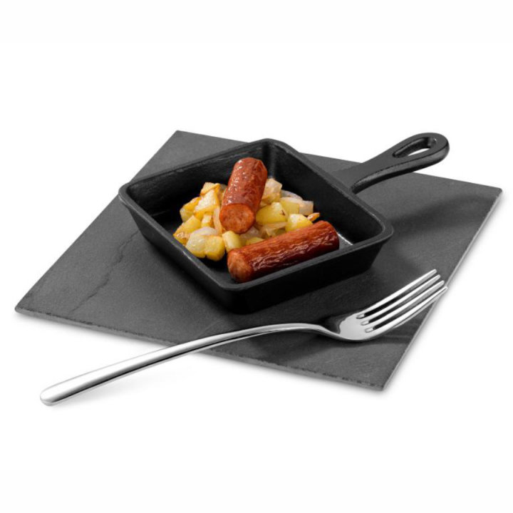 Mini oblong frying pan 12.7 x 10.5 cm cast iron