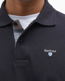 Tartan Pique Polo Shirt Black/Cedarwood