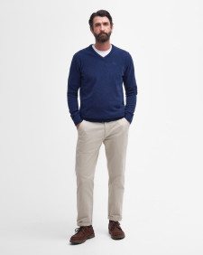 Essential V-Neck Jumper Deep Blue