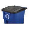 Rubbermaid Commercial, Recycling Rollout, 50 gal, Resin, Blue, Square, Receptacle