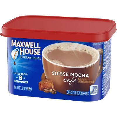 Maxwell House International Suisse Mocha Cafe Beverage Mix, 7.2 oz Canister