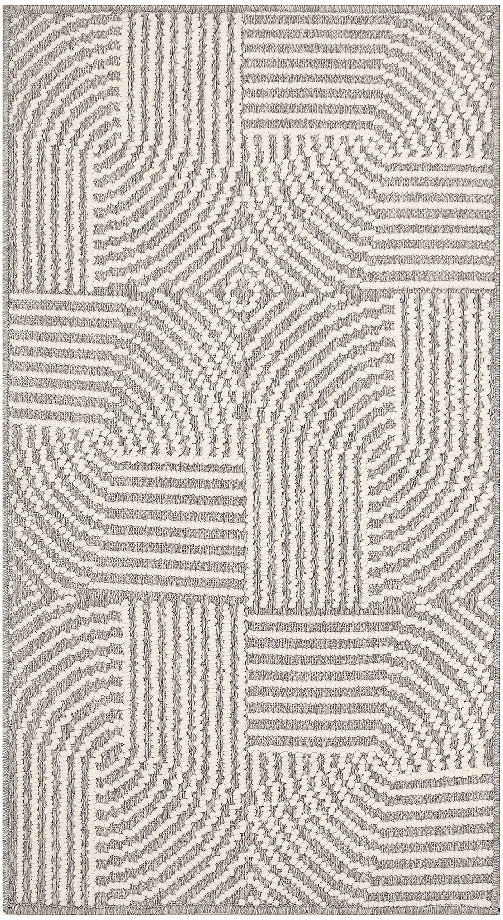 Nourison Natural Texture 2'2" x 3'9" Grey Ivory Modern Indoor Rug