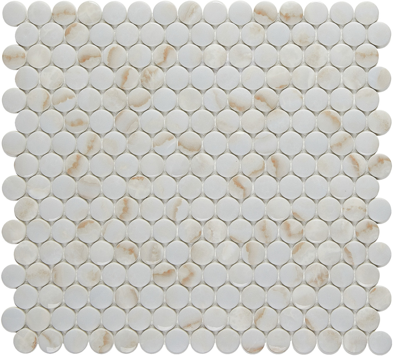 Leaside Glow 11x12 Penny Round Mosaic Virginia Tile Company
