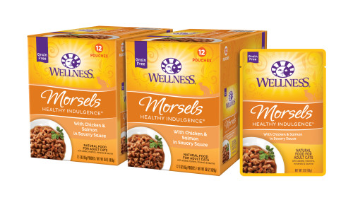 Wellness Complete Health Healthy Indulgence Morsels Chicken & Salmon Front packaging