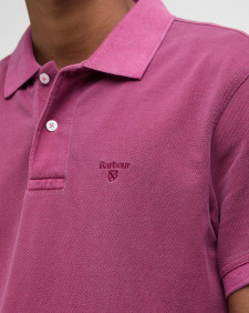 Washed-Out Sports Polo Shirt Washed Raspberry