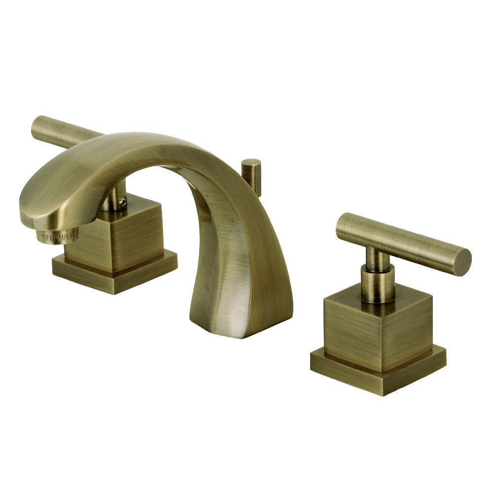 Widespread Bathroom Faucet with Brass Pop-Up, Antique Brass with 8 Finish Options