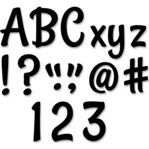 Stylish Black 4" Designer Letters, 235/Pack