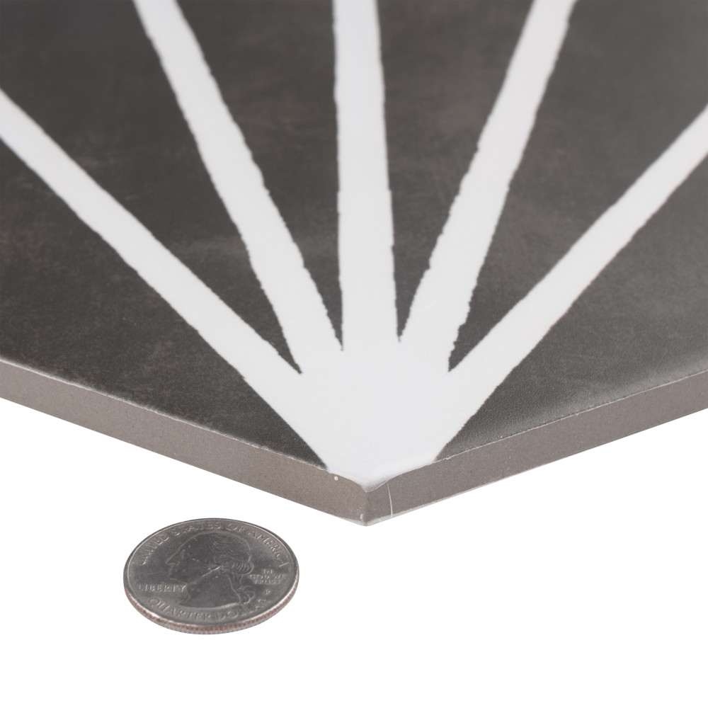 Horizon Dusk Hex Nero 7-3/4 in. x 9 in. Porcelain Floor and Wall Tile