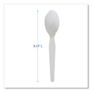 Boardwalk, Heavyweight Polystyrene Cutlery, Teaspoon, White, 1000/Carton