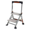 Jumbo Step Stepladder with Handle Aluminum 2-Step 375 lbs. Rated Capacity