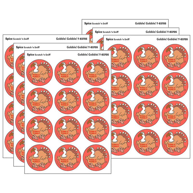 Gobble! Gobble!/Spice Scent Retro Scratch 'n Sniff Stinky Stickers®, 24 Per Pack, 6 Packs