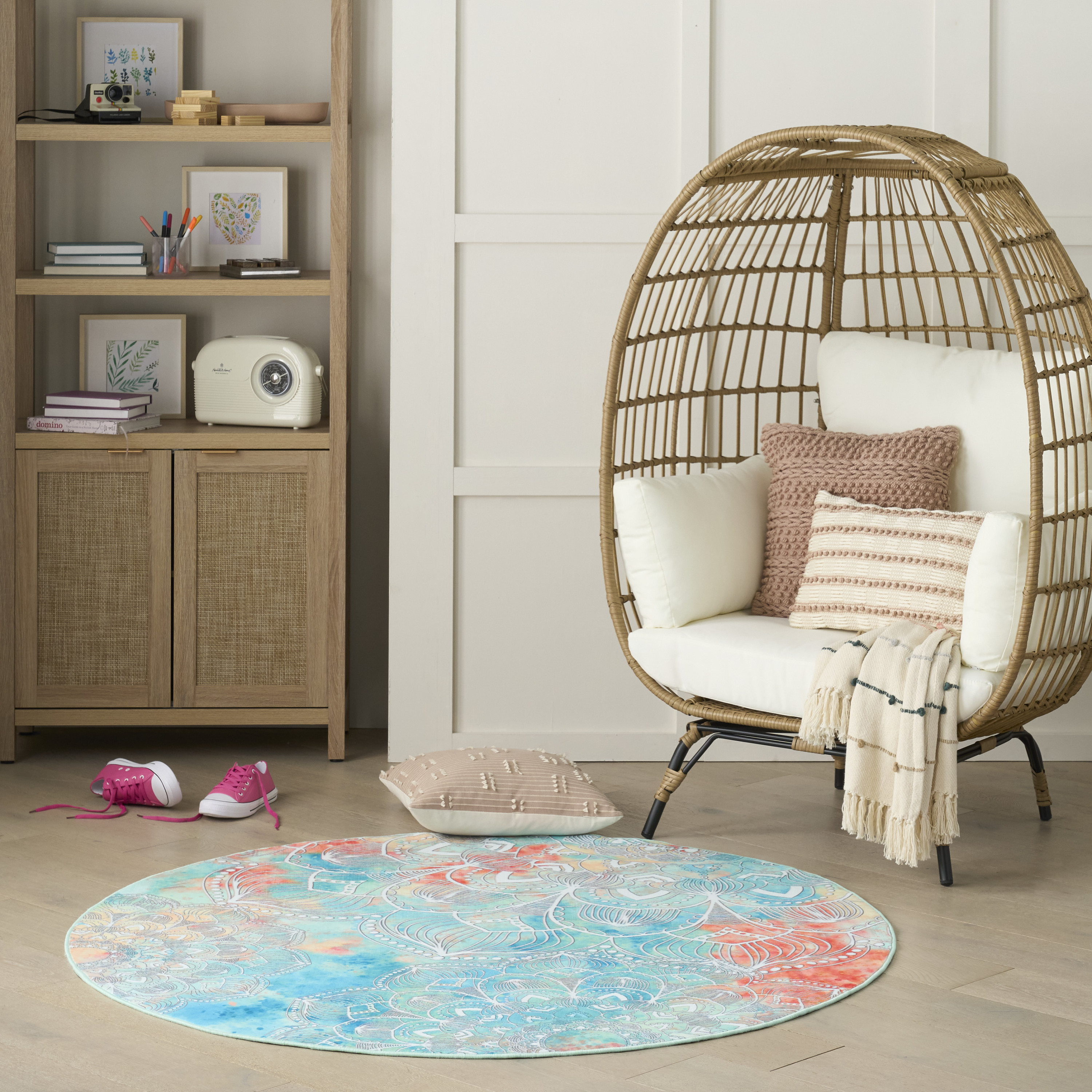 Nourison Imagination 5' x Round Multicolor Kids Indoor Rug