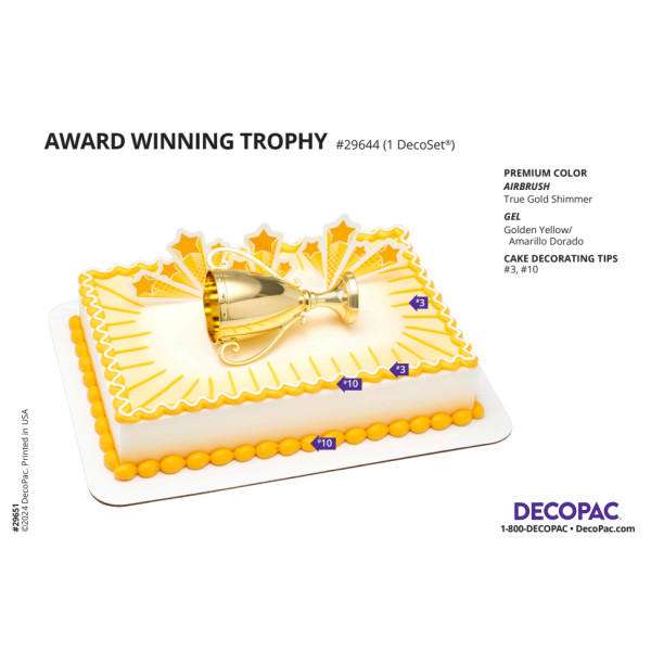 Award Winning Trophy Cake Decorating Instruction Card