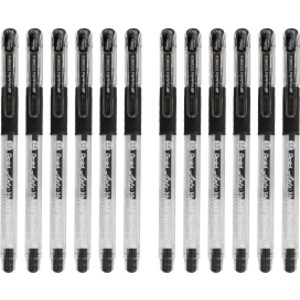 Hybrid Technica Gel Pens, Black, 0.8mm, 12 Pack
