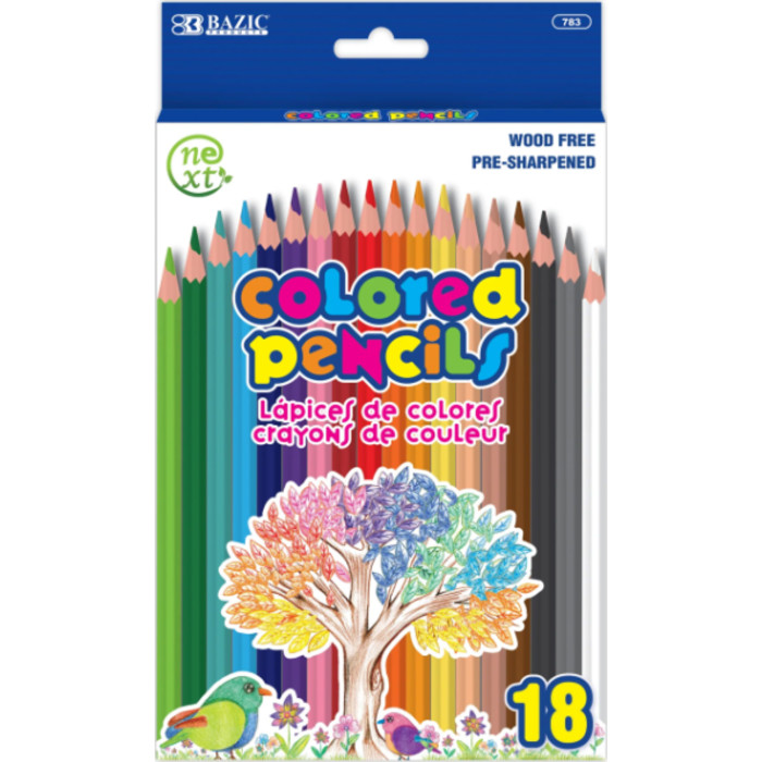 Next Colored Pencils, Assorted Colors, Pack of 18