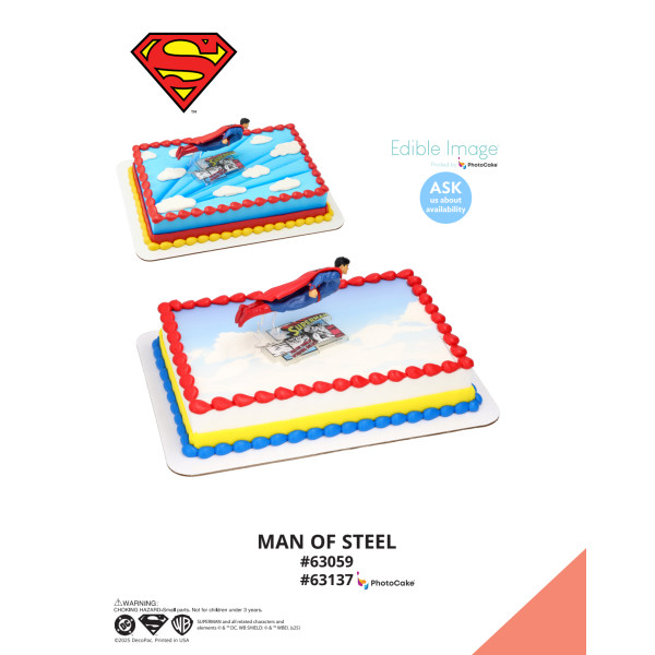 Superman™ Man of Steel The Magic of Cakes® PhotoCake® Enhanced Background and Icing Page