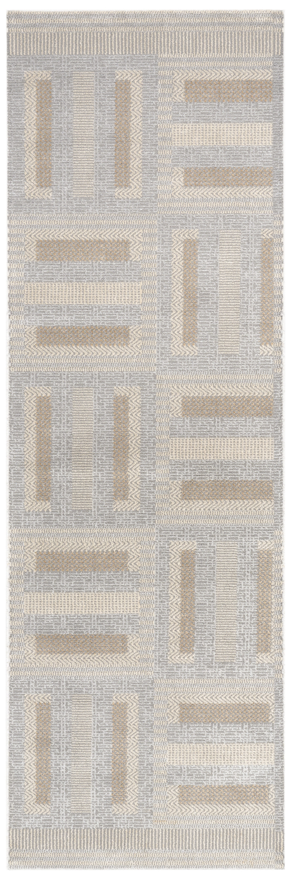 Nourison Nordic 2' x 6' Grey Multicolor Modern Indoor Rug
