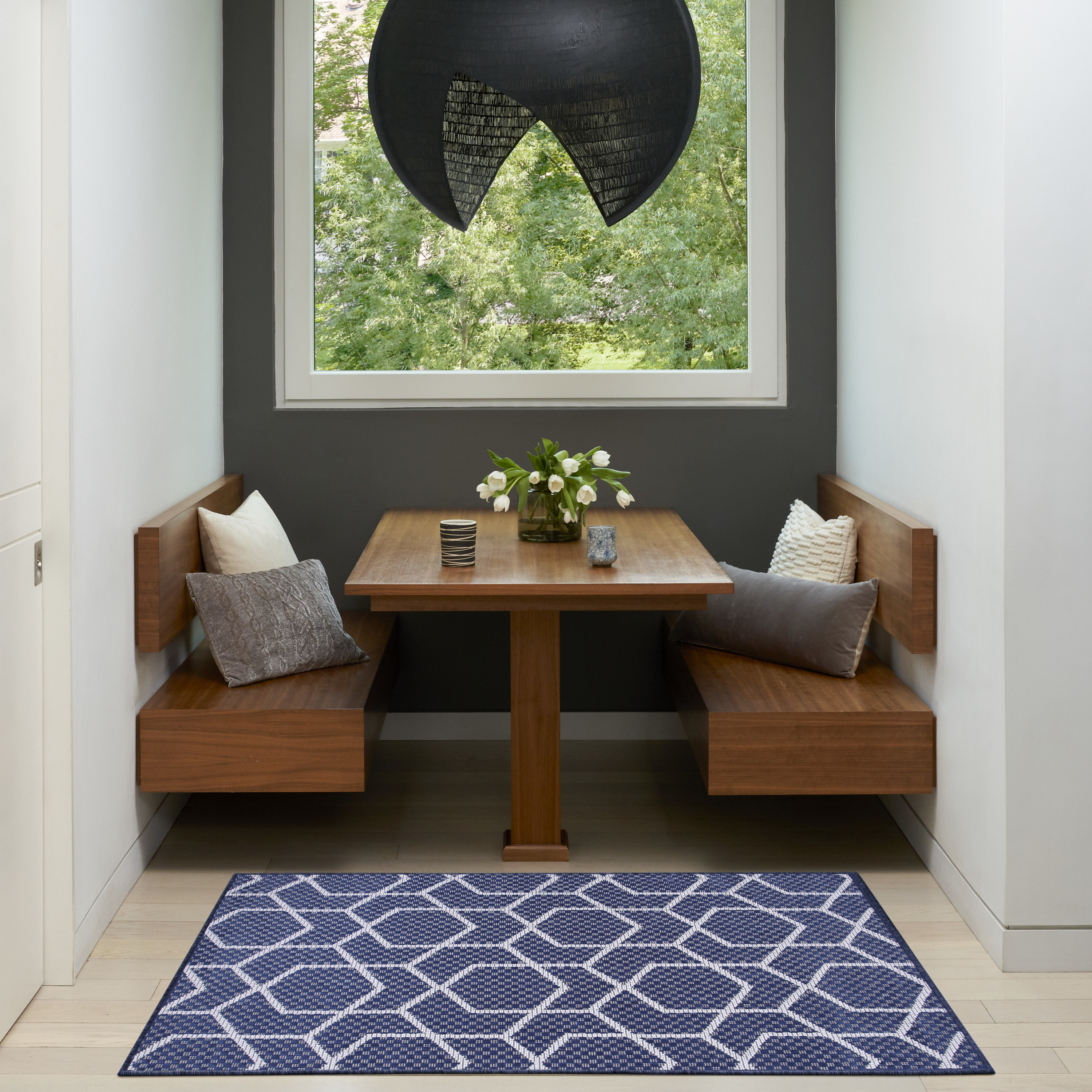 Nourison Horizon Indoor/Outdoor 3' x 5' Navy Modern Rug