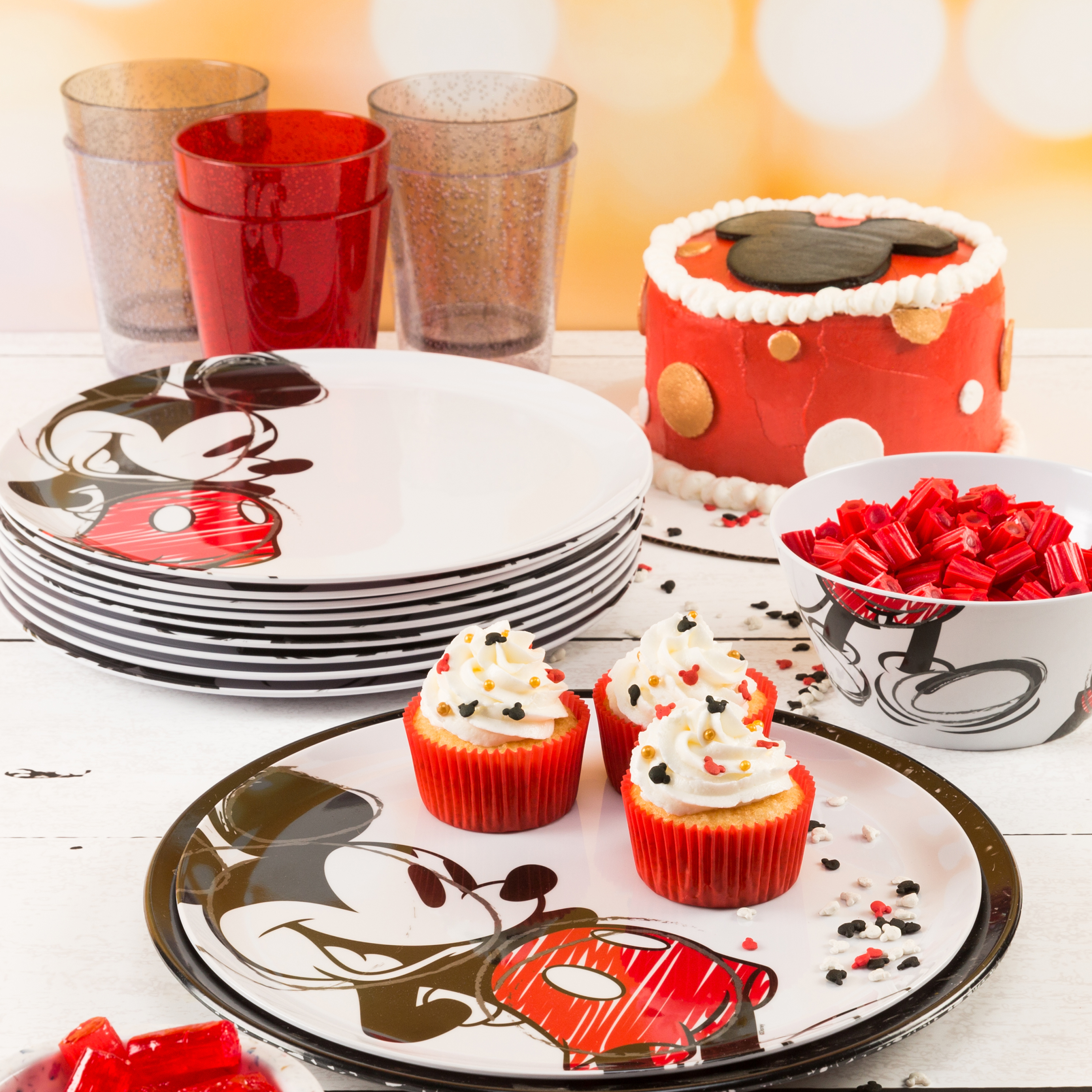 Confetti Salad Plate, Black, 6-piece set