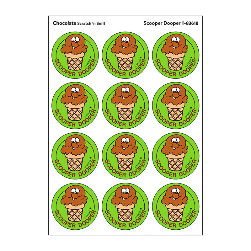 Scooper Dooper/Chocolate Scented Stickers, Pack of 24