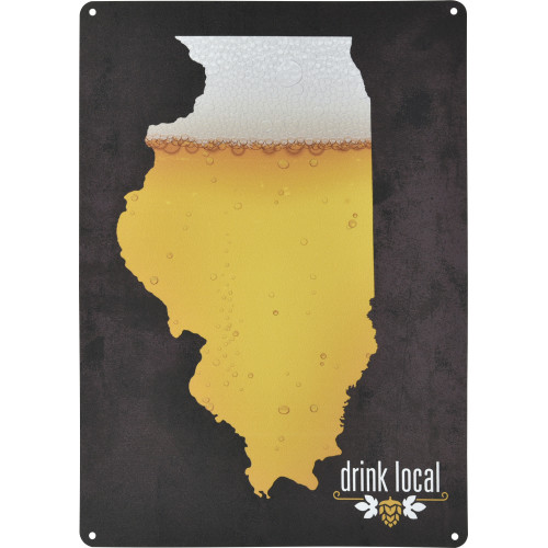 Aluminum Drink Local IL Beer Sign, 10