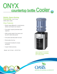 Oasis B1CCTHS Hot 'N Cold Bottled Countertop Water Cooler Manual