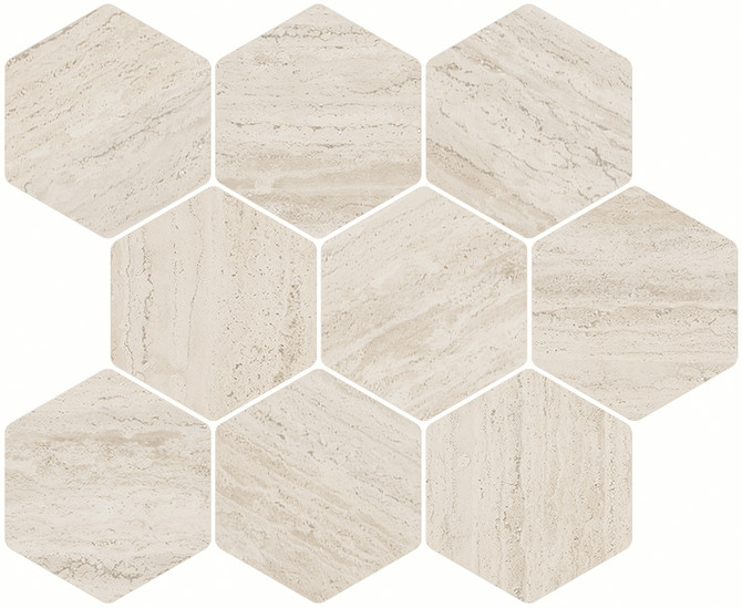 IN.CONTRO In Ivory 11×13 Hexagon Mosaic Natural Rectified