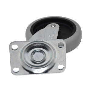 Special Made, Non-Marking Plate Casters, Swivel Mount Plate, 4" Wheel, Black/Gray/Silver