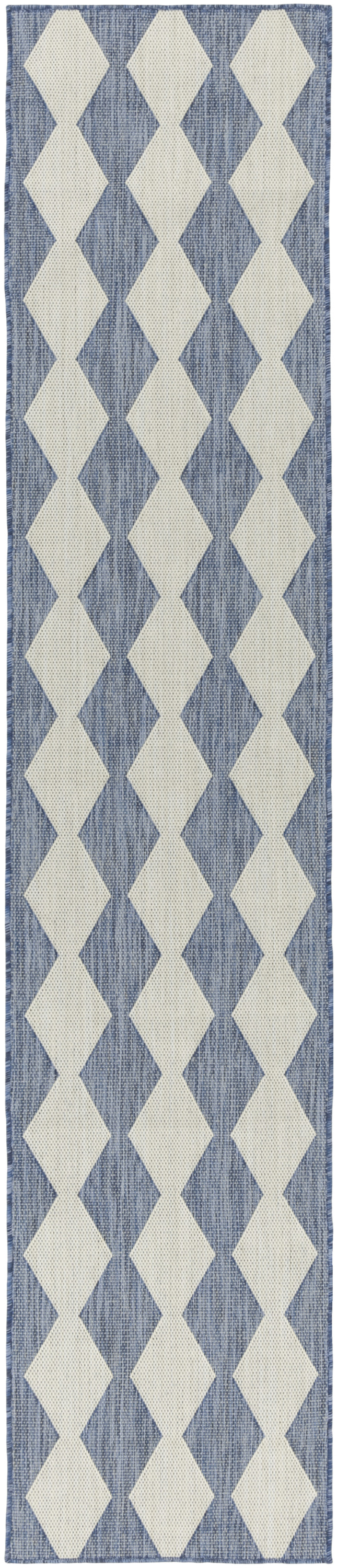 Nourison Positano 2'2" x 10' Navy Blue Modern Rug