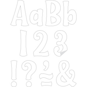 White 4" Wild Whimsy Self-Adhesive Letters, 222 Pieces